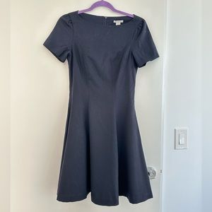 H&M A line Midi Navy Blue work / office dress